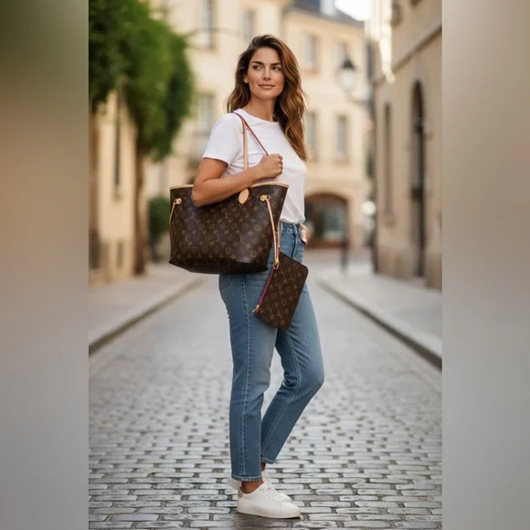 Louis Vuitton Neverfull MM Monogram with Pink interior - Picture 3 of 3